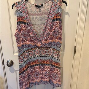 Chico's Multicolor V-Neck Sleeveless Top